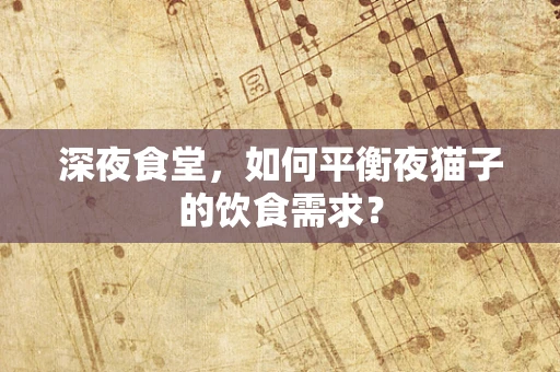 深夜食堂，如何平衡夜猫子的饮食需求？