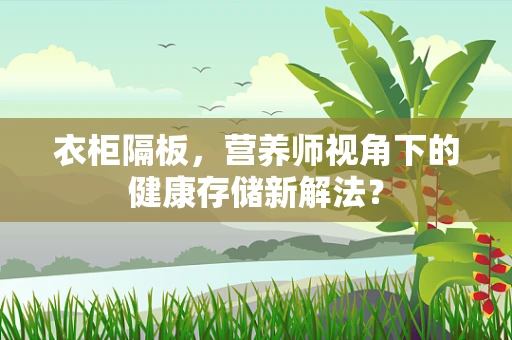 衣柜隔板，营养师视角下的健康存储新解法？