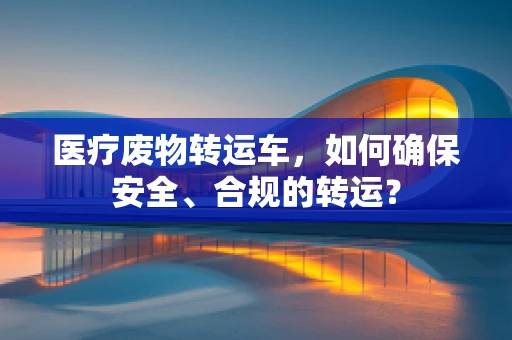 医疗废物转运车，如何确保安全、合规的转运？