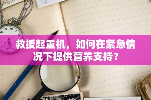 救援起重机，如何在紧急情况下提供营养支持？
