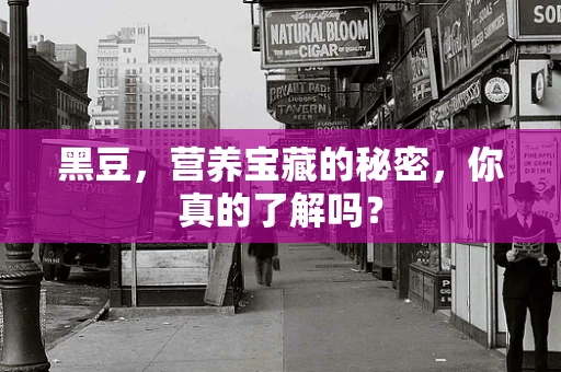 黑豆，营养宝藏的秘密，你真的了解吗？