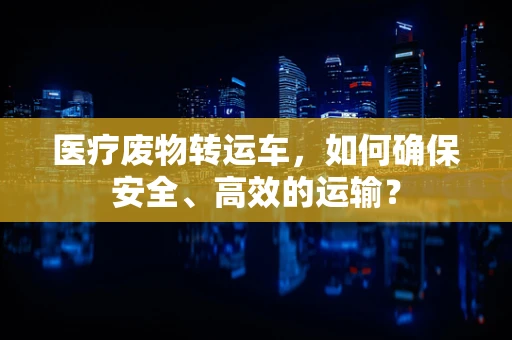 医疗废物转运车，如何确保安全、高效的运输？