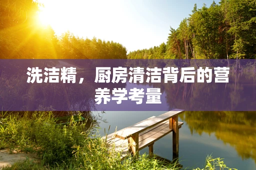 洗洁精，厨房清洁背后的营养学考量