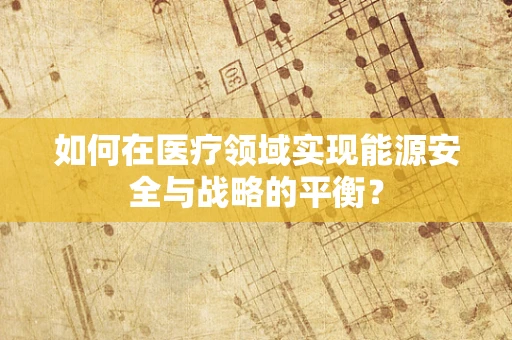如何在医疗领域实现能源安全与战略的平衡？