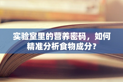 实验室里的营养密码，如何精准分析食物成分？