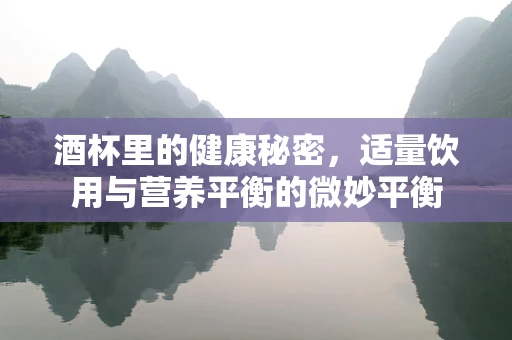 酒杯里的健康秘密，适量饮用与营养平衡的微妙平衡