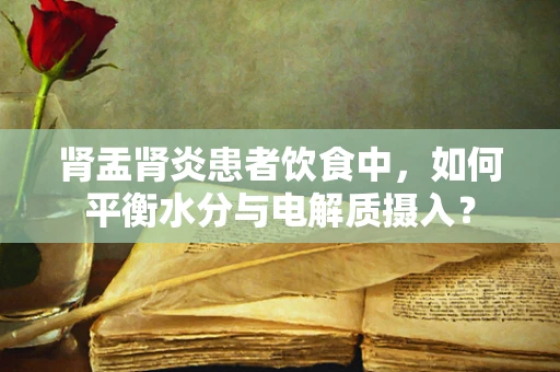 肾盂肾炎患者饮食中，如何平衡水分与电解质摄入？
