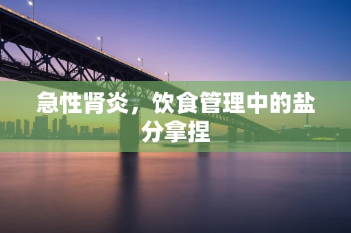 急性肾炎，饮食管理中的盐分拿捏