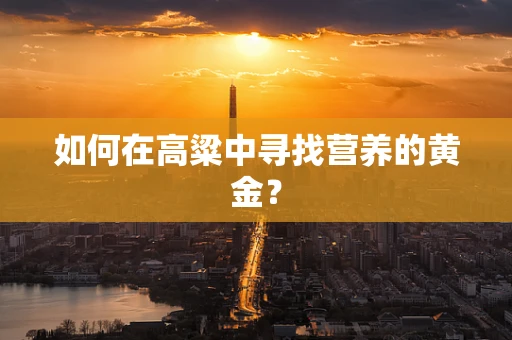 如何在高粱中寻找营养的黄金？